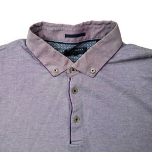 Ted Baker Missow Polo Shirt Mens XL Size 5 Purple Modal Preppy